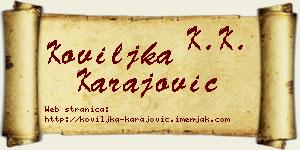 Koviljka Karajović vizit kartica